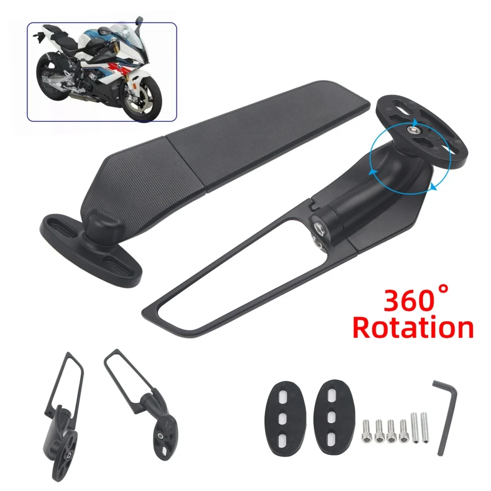 For BMW S1000RR Rearview Mirrors Wind Wing Adjustable Rotating Rearview Mirror - Image 4