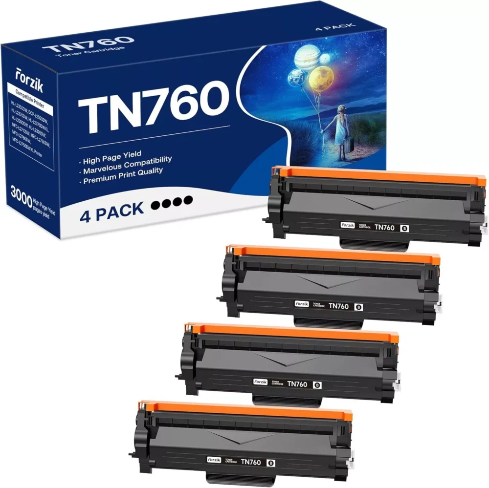 4x TN760 730 Toner Cartridge Replacement for Brother DCP-L2550DW MFC-L2710DW