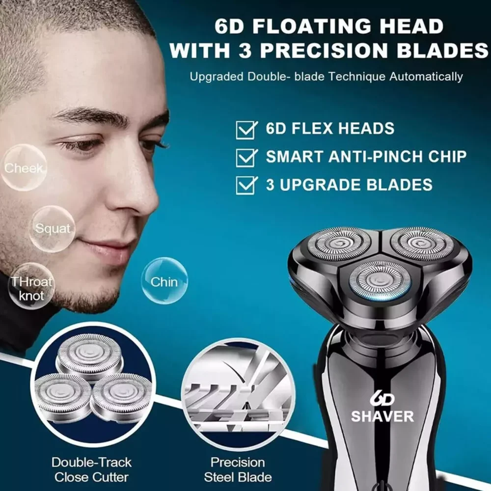 Electric Wet/Dry Razor Men USB Rechargeable Rotary Shaver Beard Trimmer Shaving - Image 4